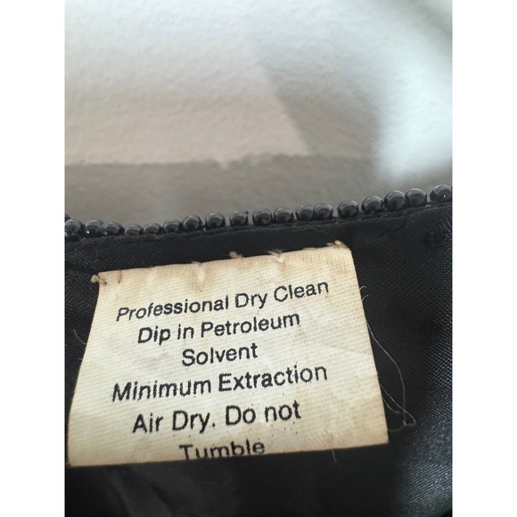 Vtg Stenay Sequin Beaded Black Top Floral Embellished Silk Party Blouse L - Picture 4 of 7